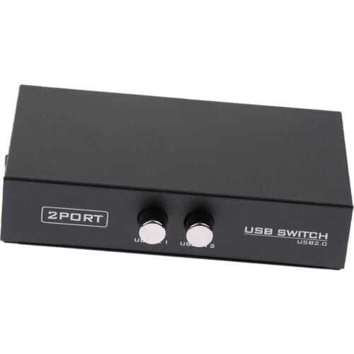 USB 2.0 Sharing Selector Switch KVM 2 Port HUB For PC Scanner Printer Black