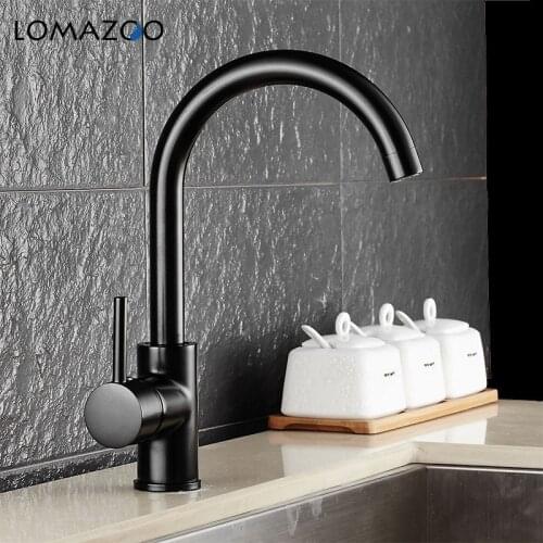 LOMAZOO Black Kitchen Faucets