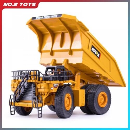 Huina 1:40 Scale Metal Alloy Car Model Dump Truck Caterpillar City Diecast Engineering Vehicle Car Toys Collection for Boys