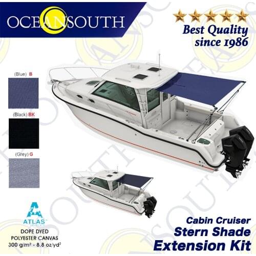 Oceansouth Cabin Cruiser Stern Shade Extension Kit Stainless Still Boat-Cover Shade Top Canopy Water Sun proof UV Protection