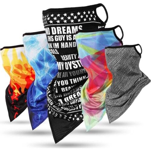 New Ice Silk Sports Bandana Triangle Pendant Face Mask Tube Scarf Neck Leggings Cover Fishing Headband Running Hiking Men Women