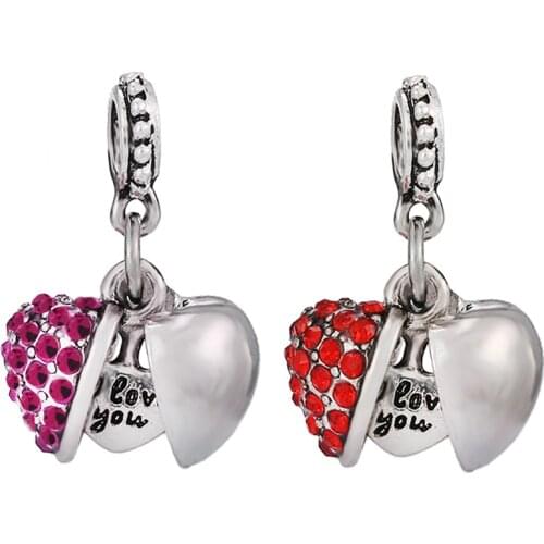 2021 New Cross-border I love you Heart-shaped Wings Pendant Necklace DIY Fine Beaded Women Bangle Baracelets