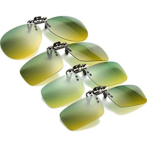 Day and Night Flip Up Clip On Sunglasses Polarized Driving Aviation Oversized S M L Size Yellow Green Lens Fishing UV400 Goggles