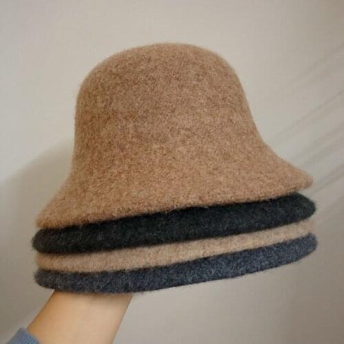 Autumn Winter Wool Bucket Hat Women Fashion Vintage Fisherman Hats Versatile Cap Spring Felt Hat 6 Colors Foldable Free Shipping