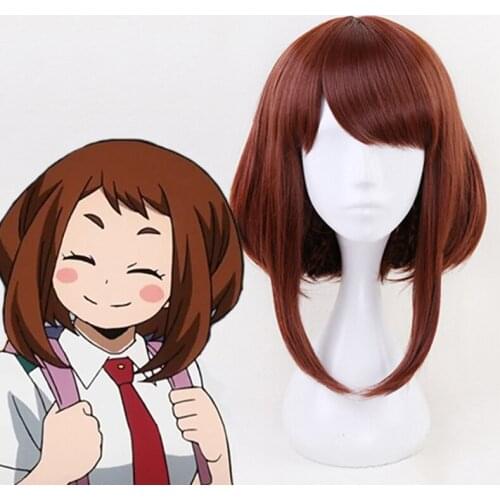 My Hero Academia Cosplay Wigs Ochako Uraraka Cosplay Wigs Heat Resistant Synthetic Halloween Party Boku No Hero Academia Wig