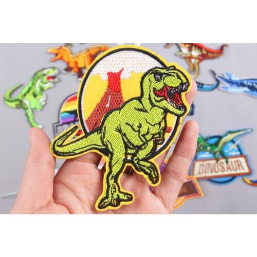 Jurassic Park Patches Ironing Applications For Clothes Stickers On Backpack Fabric Apparel Garment Jeans Decal Embroidered Patch