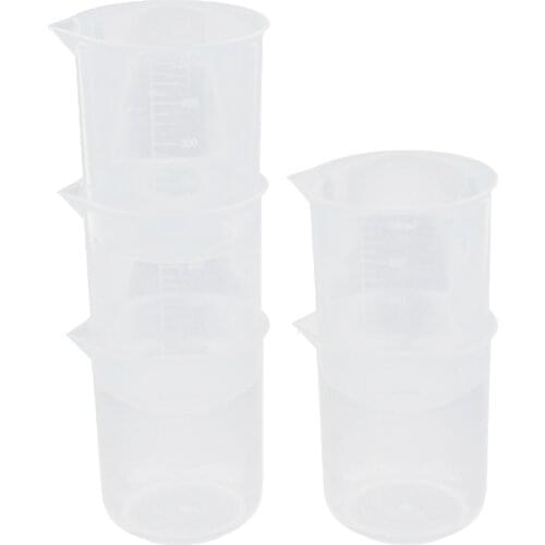 5 Pieces Lab Plastic Graduated Measuring Beaker Liquid Cup Container 500ml