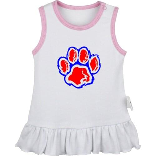 WILD CAT PAW Call For FNV NCR Flag NIA California Newborn Baby Girls Dresses Toddler Sleeveless Dress Infant Cotton Clothes