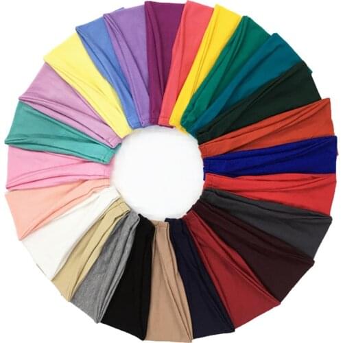 Geebro Soft Solid Headband Cross Elastic Headwear Head Wrap Bow Hair Accessories for Women Sports Yoga Hair Bands Flanged Desgin