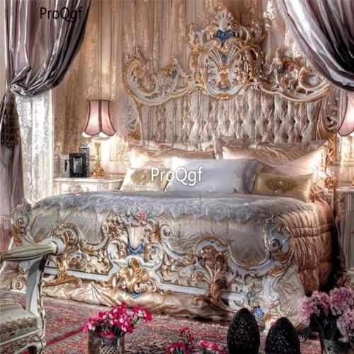 Prodgf 1Pcs A Set American Romantic Castle Princess Suitable Bedroom Bed( no mattress)