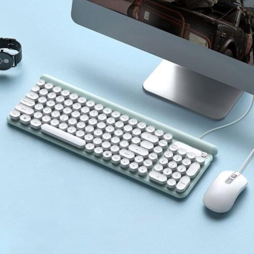 F19E L3 Wired Keyboard Quite Lovely Color Keyboard Humanized Multimedia Design Gaming Keycaps for PC Laptop White/Pink/Black