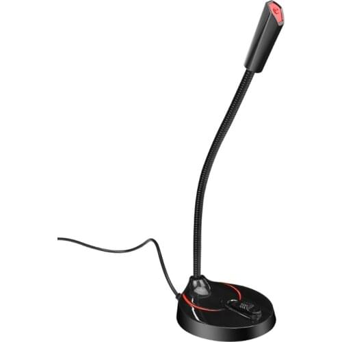 RGB microphone luminous and flexible Gaming Chatting Video Conference Computer USB Microphone Base -HD Sound Card With Speaker H