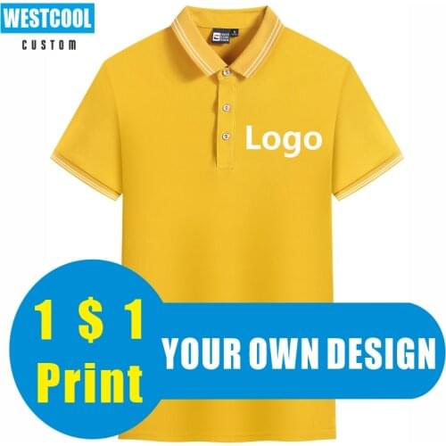 New Summer Short Sleeve Polo Shirt Custom Printed Design Photo Logo Embroidery Casual Tops Company Uniform WESTCOOL