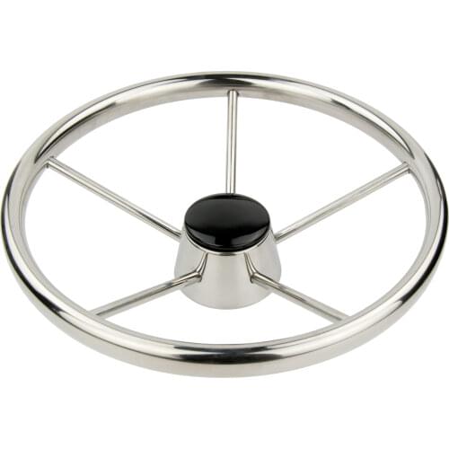 13.5'' Boat Steering Wheel Stainless Steel Marine Steering 5 Spoke 25 Degree