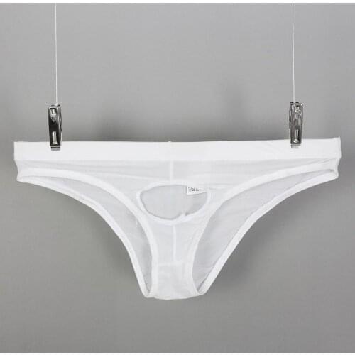 Penis Hole Pouch Underwear Men Open Erotic Briefs Exposed Cock Gay Sexy Lingerie Underpant Sissy Panties Fetish Tanga Panties A5