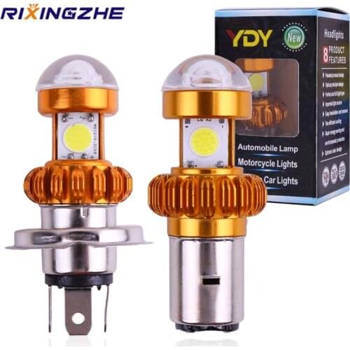 RXZ BA20D H4 LED 3COB LED 6000K Motorcycle Headlight Motorcycle Scooter Light Super Bright Light lamp Moto Accessories DRL LED
