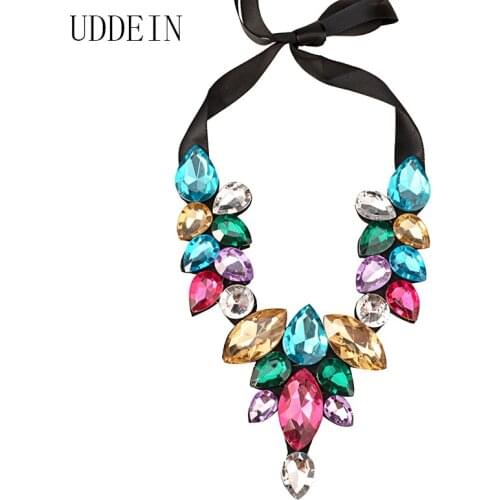 UDDEIN black ribbon chain long necklace women wedding bridal jewelry drop shipping bohemian statement chokers necklace collares