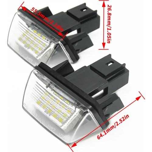 High Quality 2Pcs 18 LED License Plate Lights Lamp For Peugeot 206 207 307 308 406 Citroen C3/C4/C5/C6