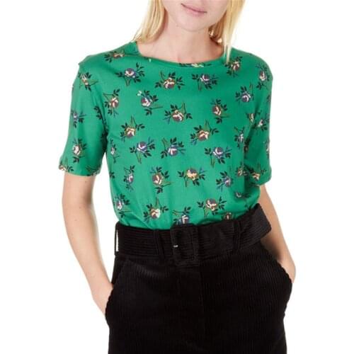 Patads French women s Autumn and winter fresh floral T-shirt oranie t11495h