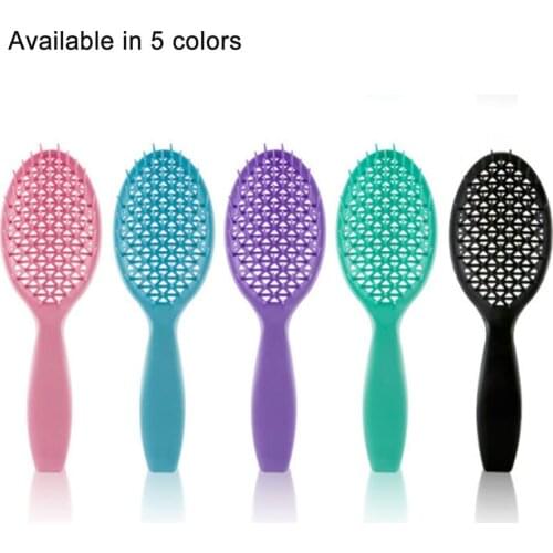 1pc Square Portable Mesh Hollow Comb Hair Styling Smooth Hair Care Large Bending Comb 5 Color Optional