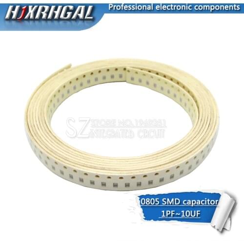 100PCS 0805 smd capacitor ceramic 1PF-10UF 220PF 330PF 470PF 680PF 22NF 33NF 10NF 220NF 1UF 2.2UF 4.7UF 10UF hjxrhgal
