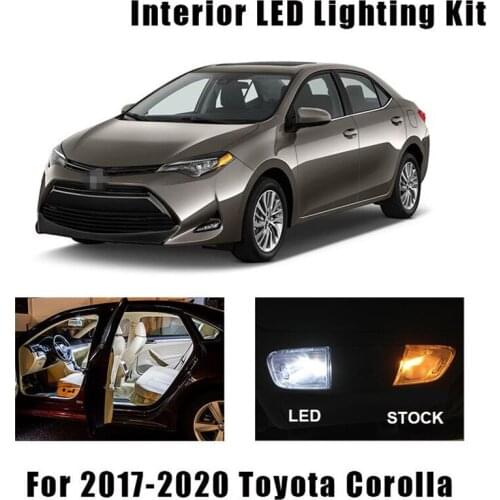 12pcs For Toyota Corolla 2017 2018 2019 2020 2021 Led Interior Light Kit Canbus Dome Map License Plate Reading Room Led Bulbs