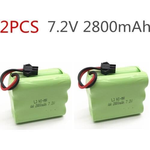 2pc 7.2v battery 2800mah ni-mh bateria 7.2v nimh battery pilas recargables 7.2v pack aa size ni mh for rc car toy electric tools