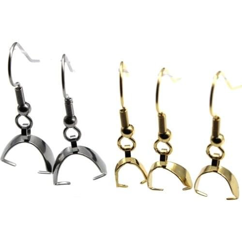 20pcs/lot Stainless Steel Earrings Clasps Hooks & Pendant Bail Clips Fittings DIY Jewelry Making Accessories Earwire Jewelry