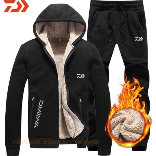 2021 DAIWA Dawa Fleece Fishing Clothing Set Autumn Winter Outdoor Sport Suits Hiking Fishing Shirt And Pants Men Fishing Jacket