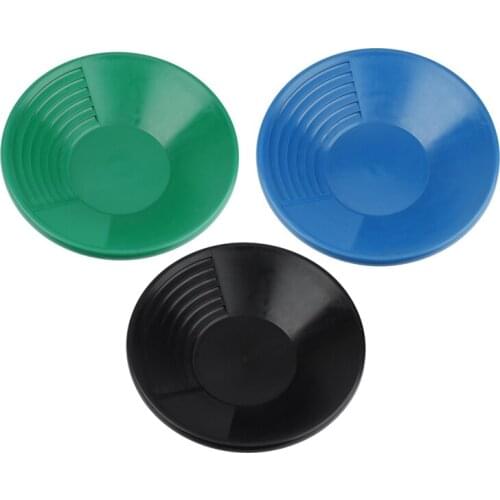 Lot of 3pcs 15 inch Gold Pans Green Blue Black Panning Mining Prospecting