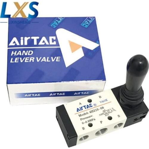 5 Way Airtac Manual Control Valve AC220V Port 1/4" BSP Pneumatic Air Hand Lever Operated Valve 4H210-08