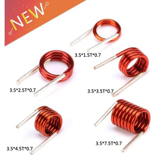 50pc coilcraft inductor 3.5*7.5t*0.7 Copper Wire Hollow Coil Inductance Remote Control FM Inductor 3.5*1.5/2.5/3.5/4.5/7.5T*0.7