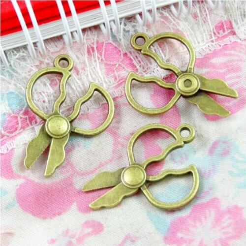 50pc/lot 27*20mm Vintage Alloy Scissors Charms Pendant Bracelet Jewelry Making Accessories For Men Women