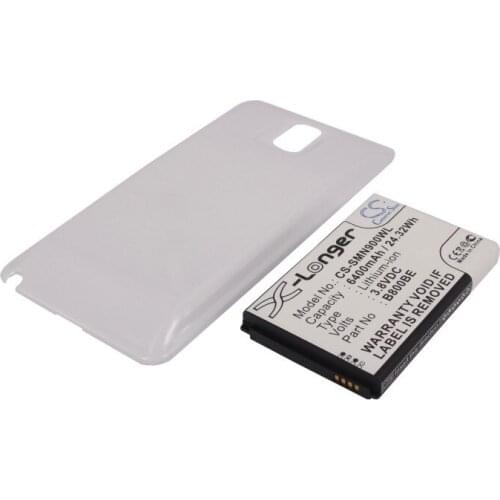 CS 6400mAh/24.32Wh battery for Samsung Galaxy Note 3, Galaxy Note III,SC-01F,SGH-N075,SM-N900,B800BE,B800BK,B800BU