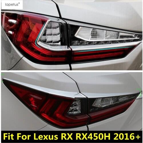 Lapetus Accessories Fit For Lexus RX RX450h 2016 2017 2018 2019 2020 ABS Chrome Rear Tail Trunk Lights Lamp Strip Cover Trim Kit