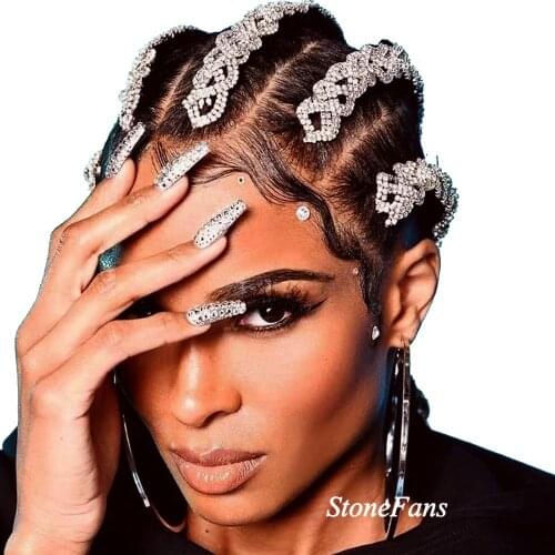 StoneFans Rhinestone Dreadlocks Hair Accessories Luxury New Fashion Charming Hair Clip DIY Claw Clamp Style for Women Jewellery