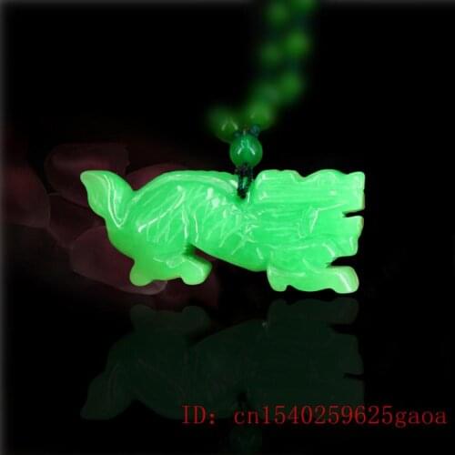 Amulet Jewelry Chinese Jade Dragon Pendant Jadeite Necklace Natural Gifts Charm Green Fashion