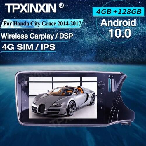 For Honda City Grace 2014-2017 Android Car Radio 4+128G Car Multimedia Player Headunit Radio Car GPS Navigtion Wireless Carplay