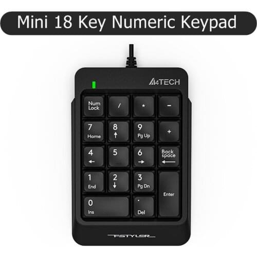 FK13P Slash-proof Mini Slim and Portable Lightweight 18 Key USB Wired Keypad Mini External Keyboard For Cash Register Accounting
