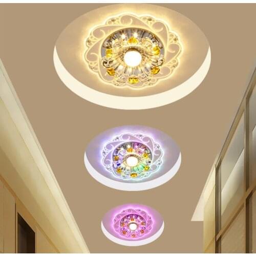 Color aisle LED hallway lamp entrance hall porch balcony crystal ceiling lamp decoration lamp