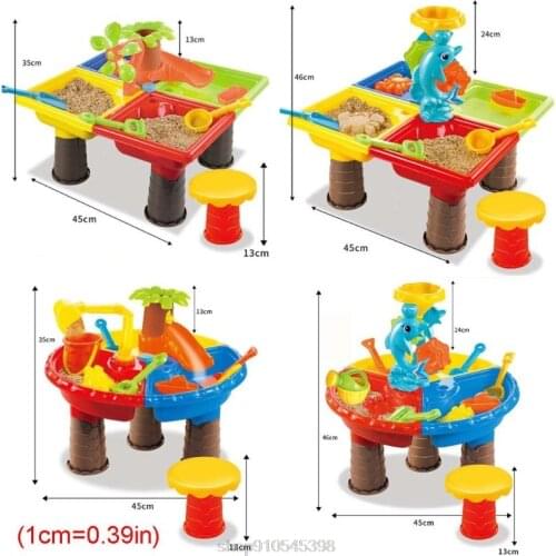 Kids Sand and Water Play Table Garden Sandpit Play Set Outdoor Seaside Beach Toy for Children N06 20 Dropshipping