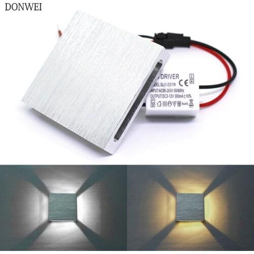Donwei High quality Modern Indoor 3W LED Wall Lamp AC110V/220V material Aluminum Sconce bedroom Decorate KTV Bar Wall Light