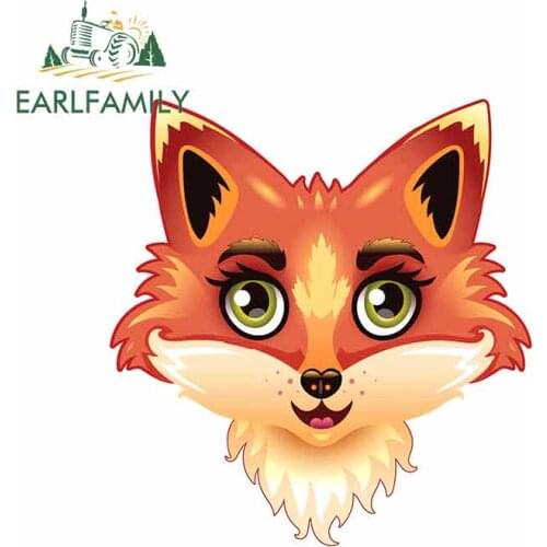 EARLFAMILY 13cm x 12.2cm for Ginger Fox Funny Car Stickers Vinyl Refrigerator RV VAN 3D Car Accessories Graphics JDM Sign
