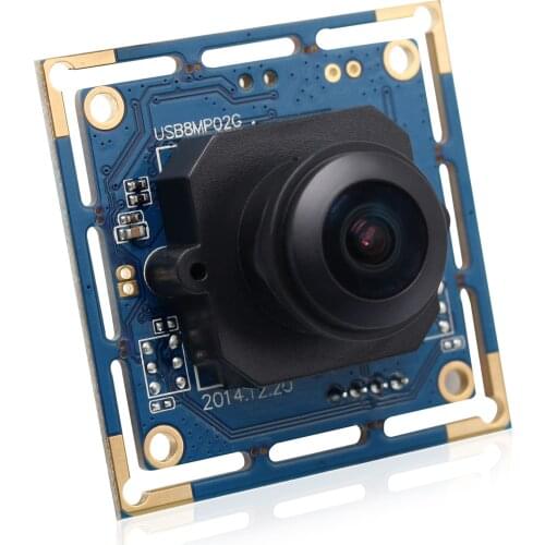 ELP SONY IMX179 8MP High Definition Mini Wide angle CCTV Fisheye USB Camera Module for Andorid/Linux /Windows ELP-USB8MP02G-L180
