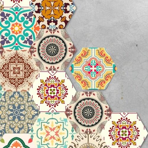 Funlife® Baroque Floor Stickers Wall Decals Wall Decor Waterproof Self Adhesive Ground Stickers for Kitchen Camper Bathroom Home