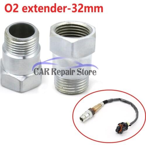 2 PCS 32mm Silver O2 Oxygen Sensor Extension Extender Adapter Spacer M18 X 1.5 Bung Thread 32mm CEL-32-ZN-Y