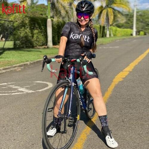 Kafitt Bicycle Bermuda Womens Cycling Jacket Set Triathlon Complete Riding Retro Womens Cycling Wear Free Shipping bicicleta