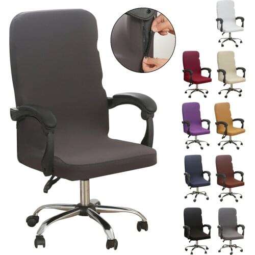 Computer Office Chairs Cover with Zipper Spandex Slipcover Desk Task Seat Cover Stretch Rotating Gamer Chair кресло компьютерное