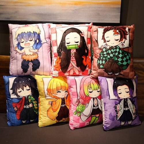 Japan Hot Anime Comic Demon Slayer Kamado Tanjirou Kamado Nezuko Agatsuma Zenitsu Rengoku Kyoujurou Soft Plush Pillow Doll Toys