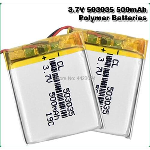 500mAh 3.7V 503035 lithium polymer lipo rechargeable battery for GPS MP3 MP4 DVD bluetooth headphone speaker Navigation phone